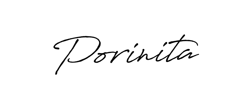 How to make Porinita name signature. Use Antro_Vectra_Bolder style for creating short signs online. This is the latest handwritten sign. Porinita signature style 7 images and pictures png