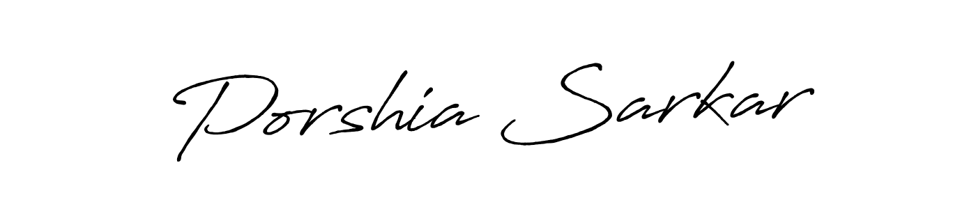 Create a beautiful signature design for name Porshia Sarkar. With this signature (Antro_Vectra_Bolder) fonts, you can make a handwritten signature for free. Porshia Sarkar signature style 7 images and pictures png