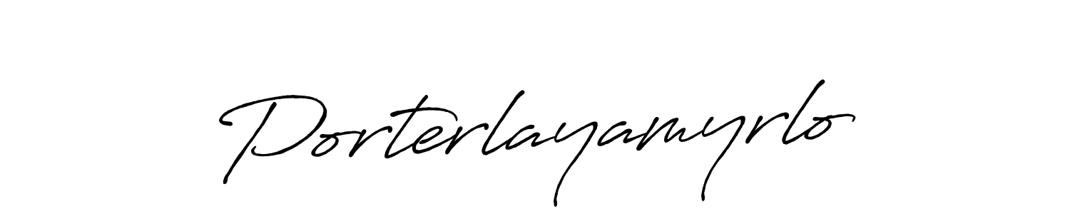 The best way (Antro_Vectra_Bolder) to make a short signature is to pick only two or three words in your name. The name Porterlayamyrlo include a total of six letters. For converting this name. Porterlayamyrlo signature style 7 images and pictures png