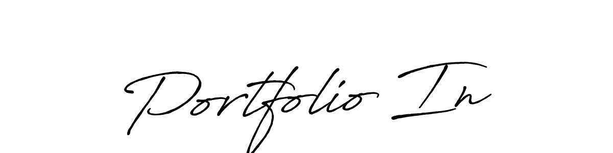 How to make Portfolio In signature? Antro_Vectra_Bolder is a professional autograph style. Create handwritten signature for Portfolio In name. Portfolio In signature style 7 images and pictures png