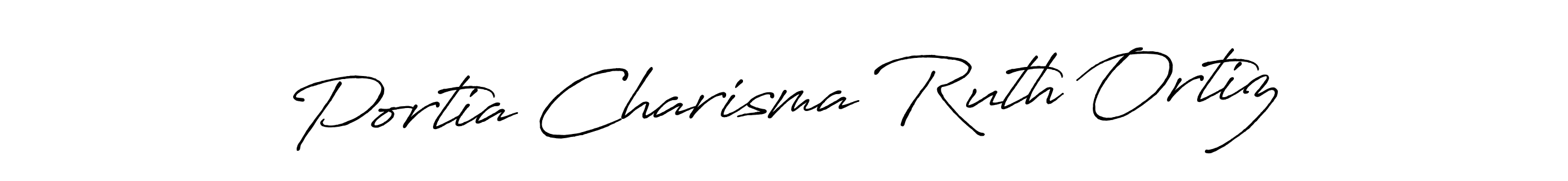 Design your own signature with our free online signature maker. With this signature software, you can create a handwritten (Antro_Vectra_Bolder) signature for name Portia Charisma Ruth Ortiz. Portia Charisma Ruth Ortiz signature style 7 images and pictures png