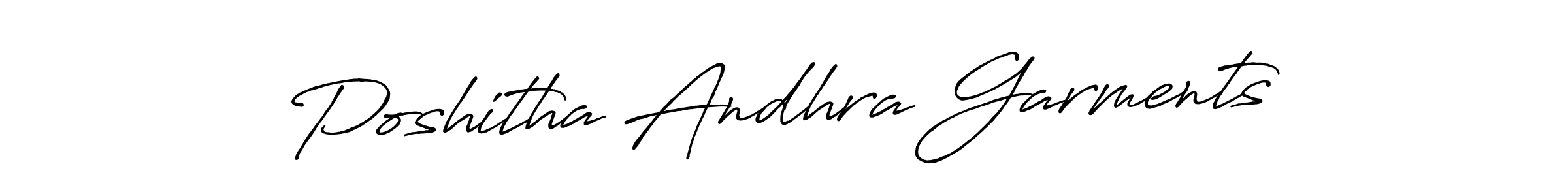 Antro_Vectra_Bolder is a professional signature style that is perfect for those who want to add a touch of class to their signature. It is also a great choice for those who want to make their signature more unique. Get Poshitha Andhra Garments name to fancy signature for free. Poshitha Andhra Garments signature style 7 images and pictures png