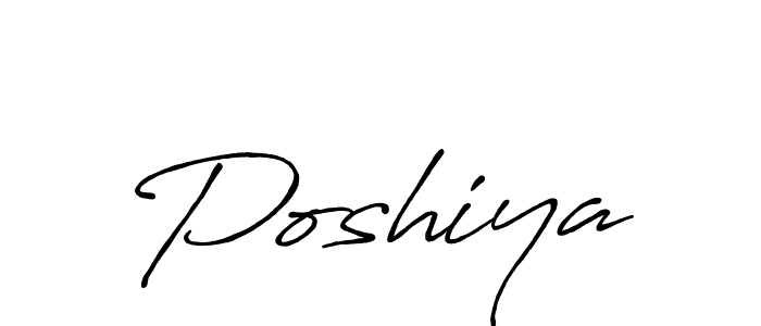 How to make Poshiya signature? Antro_Vectra_Bolder is a professional autograph style. Create handwritten signature for Poshiya name. Poshiya signature style 7 images and pictures png