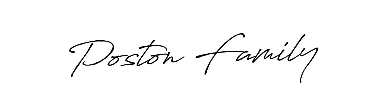 It looks lik you need a new signature style for name Poston Family. Design unique handwritten (Antro_Vectra_Bolder) signature with our free signature maker in just a few clicks. Poston Family signature style 7 images and pictures png