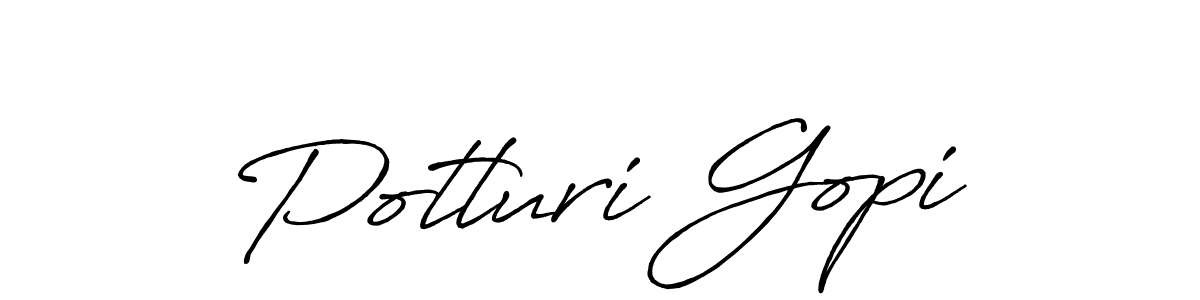 Use a signature maker to create a handwritten signature online. With this signature software, you can design (Antro_Vectra_Bolder) your own signature for name Potluri Gopi. Potluri Gopi signature style 7 images and pictures png