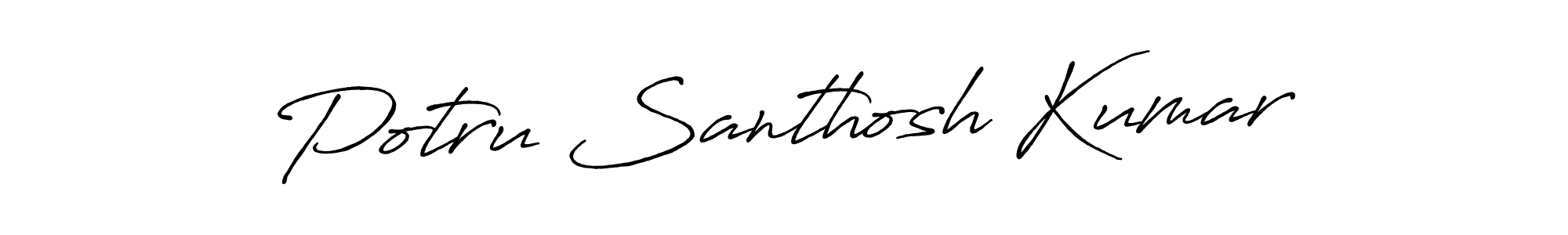 The best way (Antro_Vectra_Bolder) to make a short signature is to pick only two or three words in your name. The name Potru Santhosh Kumar include a total of six letters. For converting this name. Potru Santhosh Kumar signature style 7 images and pictures png