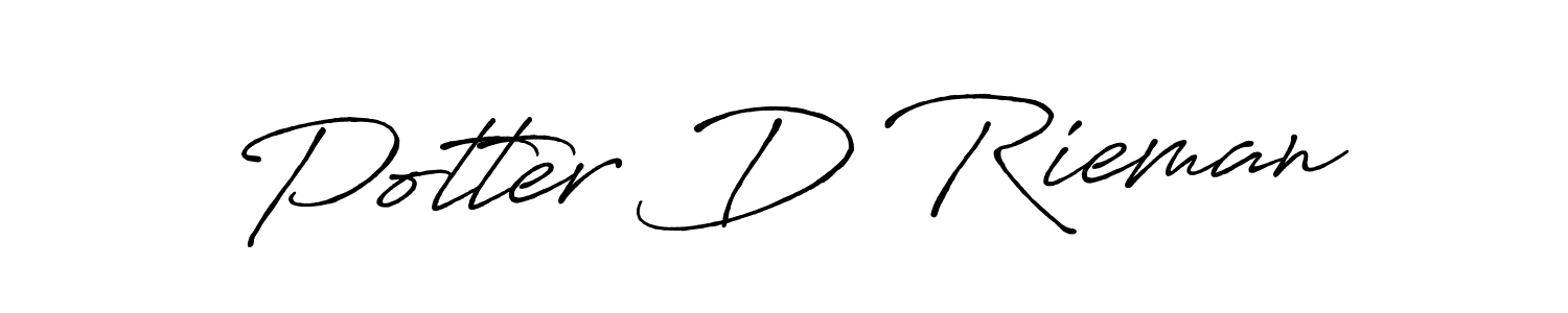 Antro_Vectra_Bolder is a professional signature style that is perfect for those who want to add a touch of class to their signature. It is also a great choice for those who want to make their signature more unique. Get Potter D Rieman name to fancy signature for free. Potter D Rieman signature style 7 images and pictures png