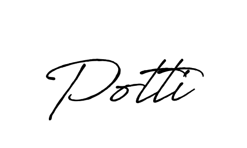 Design your own signature with our free online signature maker. With this signature software, you can create a handwritten (Antro_Vectra_Bolder) signature for name Potti. Potti signature style 7 images and pictures png