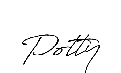 Potty stylish signature style. Best Handwritten Sign (Antro_Vectra_Bolder) for my name. Handwritten Signature Collection Ideas for my name Potty. Potty signature style 7 images and pictures png