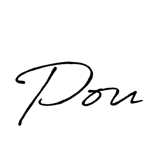 How to make Pou signature? Antro_Vectra_Bolder is a professional autograph style. Create handwritten signature for Pou name. Pou signature style 7 images and pictures png