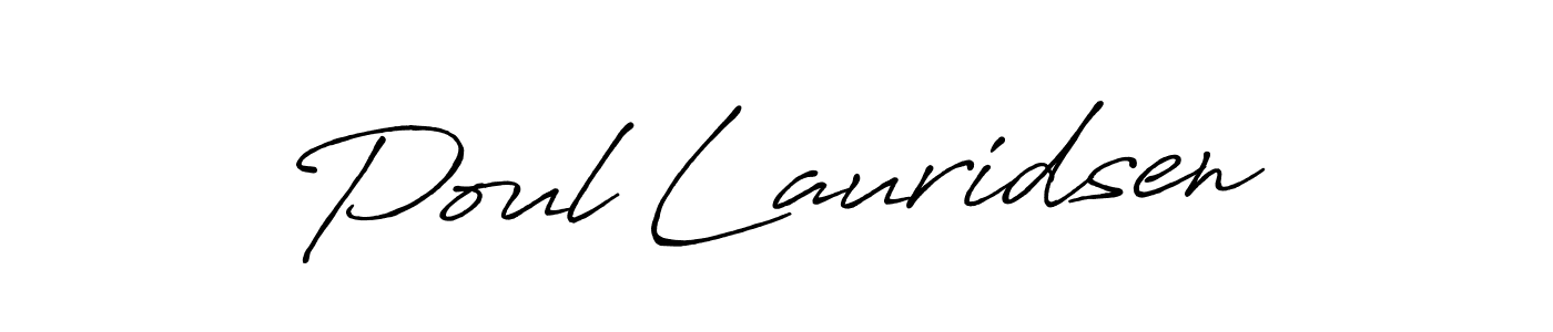 Make a beautiful signature design for name Poul Lauridsen. With this signature (Antro_Vectra_Bolder) style, you can create a handwritten signature for free. Poul Lauridsen signature style 7 images and pictures png