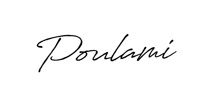 The best way (Antro_Vectra_Bolder) to make a short signature is to pick only two or three words in your name. The name Poulami include a total of six letters. For converting this name. Poulami signature style 7 images and pictures png