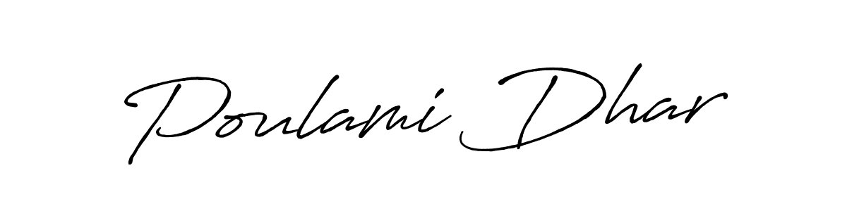 How to make Poulami Dhar signature? Antro_Vectra_Bolder is a professional autograph style. Create handwritten signature for Poulami Dhar name. Poulami Dhar signature style 7 images and pictures png