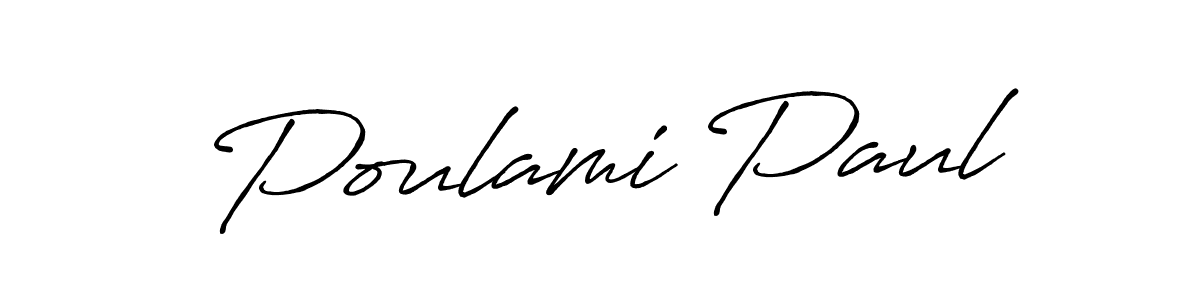 Make a beautiful signature design for name Poulami Paul. With this signature (Antro_Vectra_Bolder) style, you can create a handwritten signature for free. Poulami Paul signature style 7 images and pictures png