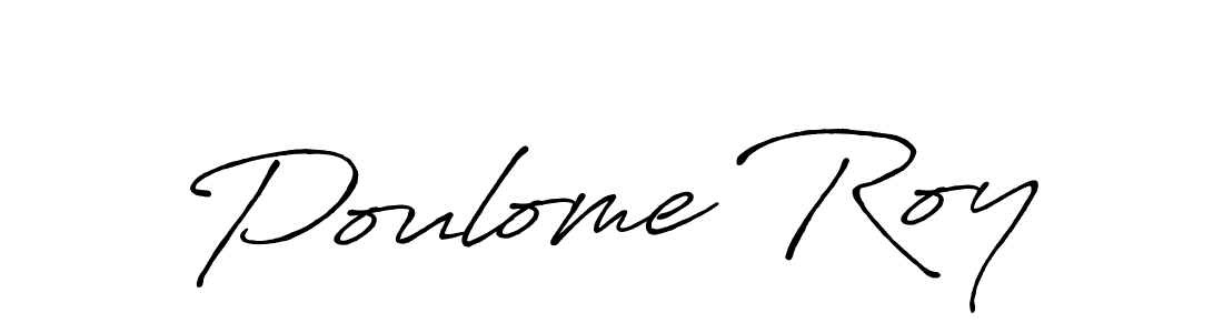 The best way (Antro_Vectra_Bolder) to make a short signature is to pick only two or three words in your name. The name Poulome Roy include a total of six letters. For converting this name. Poulome Roy signature style 7 images and pictures png
