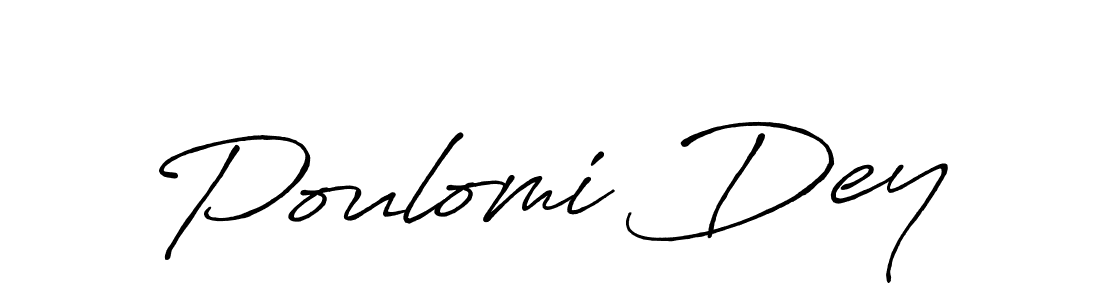 How to make Poulomi Dey name signature. Use Antro_Vectra_Bolder style for creating short signs online. This is the latest handwritten sign. Poulomi Dey signature style 7 images and pictures png