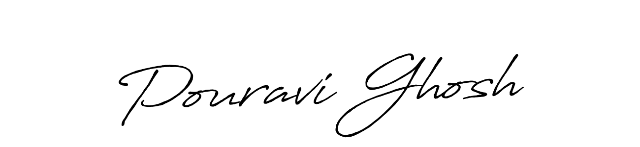 How to make Pouravi Ghosh name signature. Use Antro_Vectra_Bolder style for creating short signs online. This is the latest handwritten sign. Pouravi Ghosh signature style 7 images and pictures png