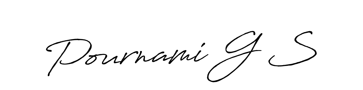 Also we have Pournami G S name is the best signature style. Create professional handwritten signature collection using Antro_Vectra_Bolder autograph style. Pournami G S signature style 7 images and pictures png