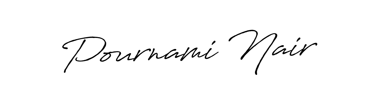 How to make Pournami Nair signature? Antro_Vectra_Bolder is a professional autograph style. Create handwritten signature for Pournami Nair name. Pournami Nair signature style 7 images and pictures png