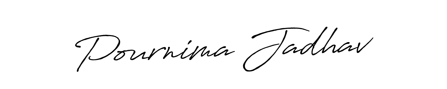 Pournima Jadhav stylish signature style. Best Handwritten Sign (Antro_Vectra_Bolder) for my name. Handwritten Signature Collection Ideas for my name Pournima Jadhav. Pournima Jadhav signature style 7 images and pictures png