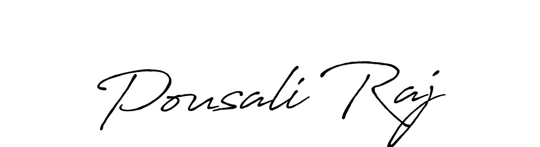 Use a signature maker to create a handwritten signature online. With this signature software, you can design (Antro_Vectra_Bolder) your own signature for name Pousali Raj. Pousali Raj signature style 7 images and pictures png