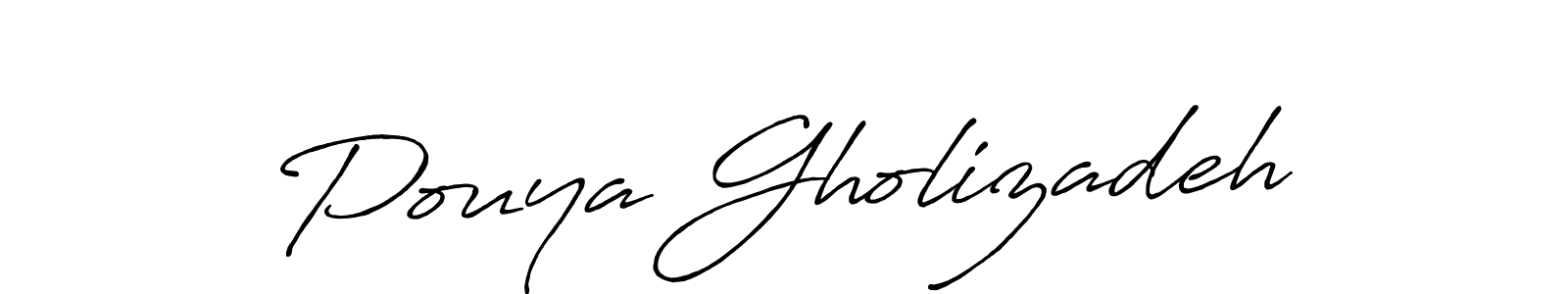 Make a beautiful signature design for name Pouya Gholizadeh. With this signature (Antro_Vectra_Bolder) style, you can create a handwritten signature for free. Pouya Gholizadeh signature style 7 images and pictures png