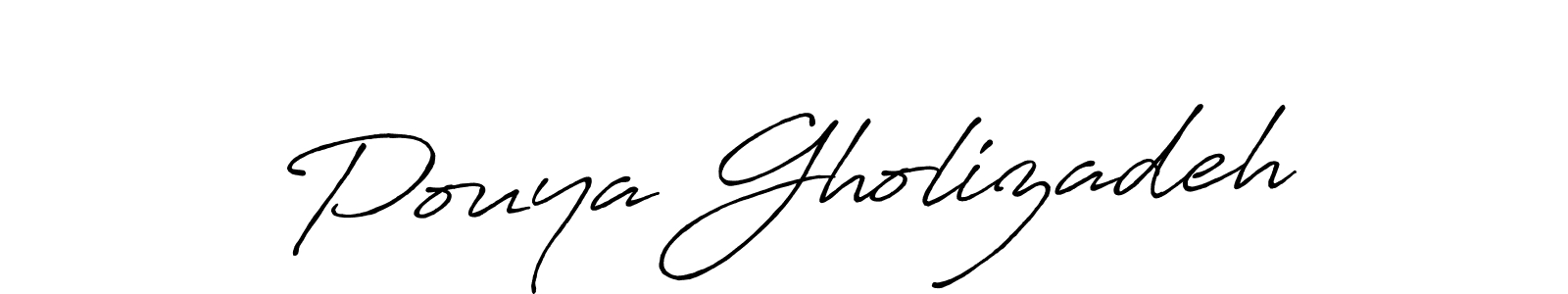 Make a beautiful signature design for name Pouya Gholizadeh. With this signature (Antro_Vectra_Bolder) style, you can create a handwritten signature for free. Pouya Gholizadeh signature style 7 images and pictures png