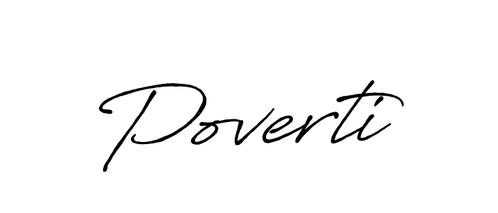 How to make Poverti signature? Antro_Vectra_Bolder is a professional autograph style. Create handwritten signature for Poverti name. Poverti signature style 7 images and pictures png