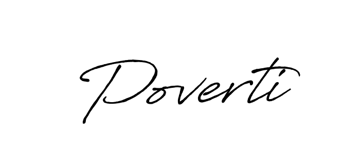 How to make Poverti signature? Antro_Vectra_Bolder is a professional autograph style. Create handwritten signature for Poverti name. Poverti signature style 7 images and pictures png