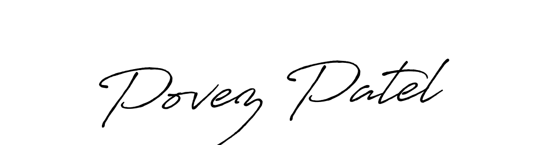 Create a beautiful signature design for name Povez Patel. With this signature (Antro_Vectra_Bolder) fonts, you can make a handwritten signature for free. Povez Patel signature style 7 images and pictures png
