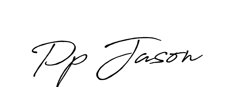 Design your own signature with our free online signature maker. With this signature software, you can create a handwritten (Antro_Vectra_Bolder) signature for name Pp Jason. Pp Jason signature style 7 images and pictures png