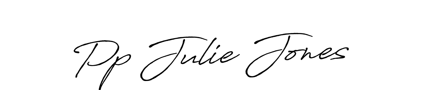 Also You can easily find your signature by using the search form. We will create Pp Julie Jones name handwritten signature images for you free of cost using Antro_Vectra_Bolder sign style. Pp Julie Jones signature style 7 images and pictures png