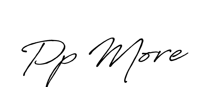 Also You can easily find your signature by using the search form. We will create Pp More name handwritten signature images for you free of cost using Antro_Vectra_Bolder sign style. Pp More signature style 7 images and pictures png