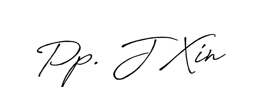 How to make Pp. J Xin name signature. Use Antro_Vectra_Bolder style for creating short signs online. This is the latest handwritten sign. Pp. J Xin signature style 7 images and pictures png