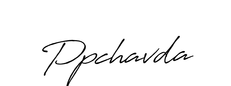 How to make Ppchavda name signature. Use Antro_Vectra_Bolder style for creating short signs online. This is the latest handwritten sign. Ppchavda signature style 7 images and pictures png
