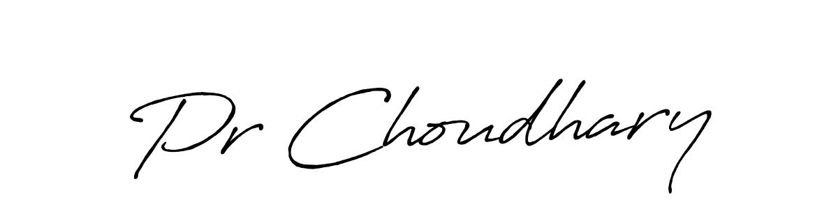 Create a beautiful signature design for name Pr Choudhary. With this signature (Antro_Vectra_Bolder) fonts, you can make a handwritten signature for free. Pr Choudhary signature style 7 images and pictures png