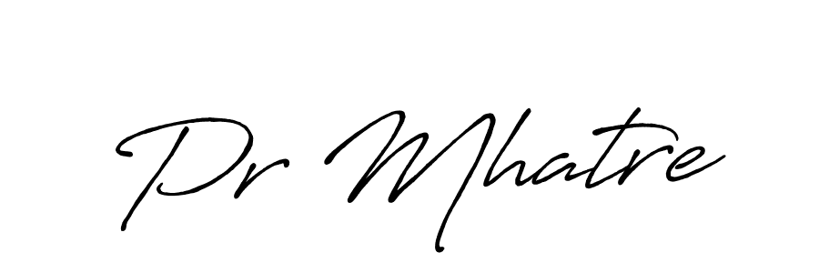 How to make Pr Mhatre name signature. Use Antro_Vectra_Bolder style for creating short signs online. This is the latest handwritten sign. Pr Mhatre signature style 7 images and pictures png