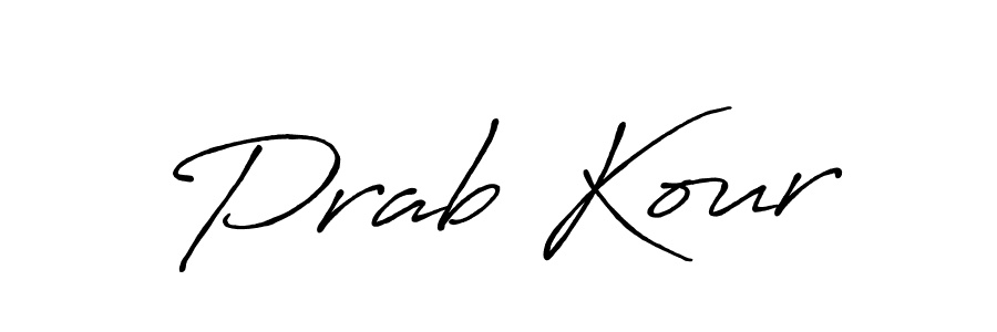 How to make Prab Kour name signature. Use Antro_Vectra_Bolder style for creating short signs online. This is the latest handwritten sign. Prab Kour signature style 7 images and pictures png