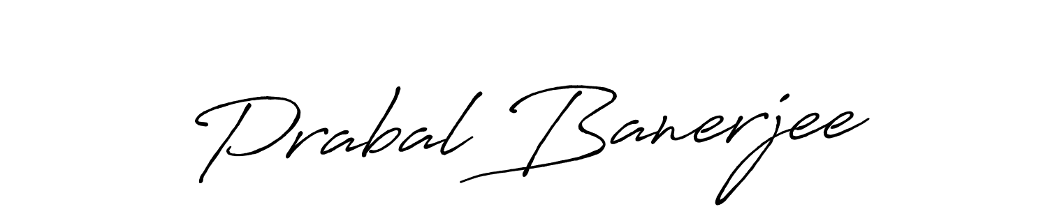 Make a beautiful signature design for name Prabal Banerjee. With this signature (Antro_Vectra_Bolder) style, you can create a handwritten signature for free. Prabal Banerjee signature style 7 images and pictures png