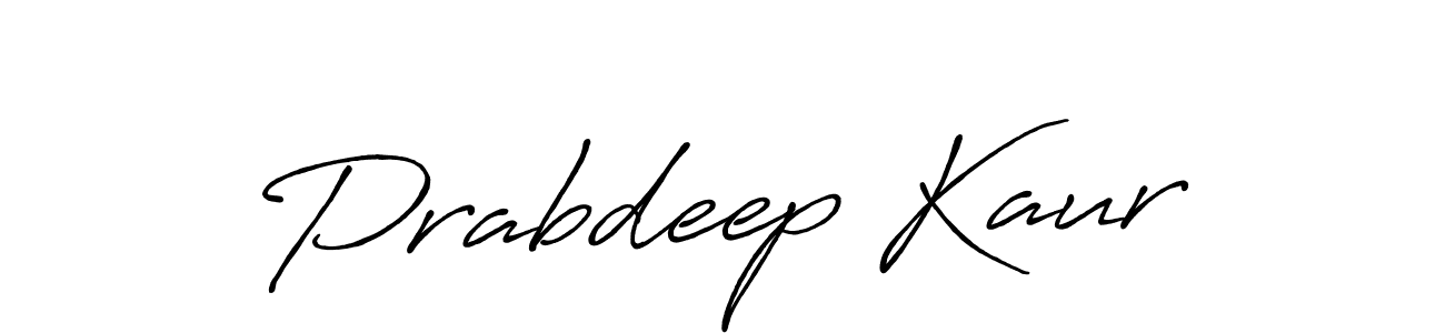 Create a beautiful signature design for name Prabdeep Kaur. With this signature (Antro_Vectra_Bolder) fonts, you can make a handwritten signature for free. Prabdeep Kaur signature style 7 images and pictures png