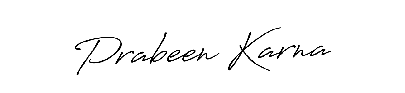 How to make Prabeen Karna signature? Antro_Vectra_Bolder is a professional autograph style. Create handwritten signature for Prabeen Karna name. Prabeen Karna signature style 7 images and pictures png