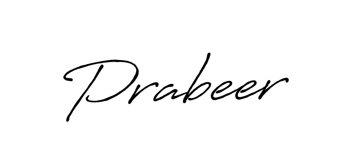 Prabeer stylish signature style. Best Handwritten Sign (Antro_Vectra_Bolder) for my name. Handwritten Signature Collection Ideas for my name Prabeer. Prabeer signature style 7 images and pictures png