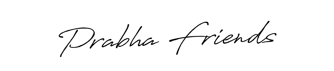 The best way (Antro_Vectra_Bolder) to make a short signature is to pick only two or three words in your name. The name Prabha Friends include a total of six letters. For converting this name. Prabha Friends signature style 7 images and pictures png