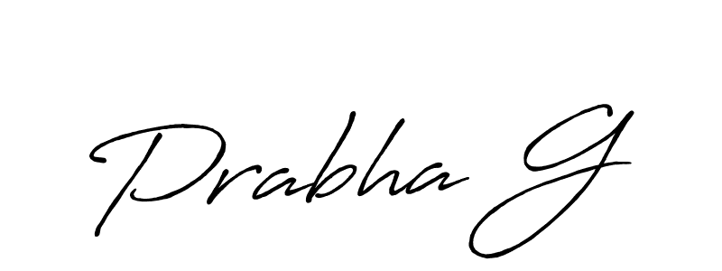 The best way (Antro_Vectra_Bolder) to make a short signature is to pick only two or three words in your name. The name Prabha G include a total of six letters. For converting this name. Prabha G signature style 7 images and pictures png