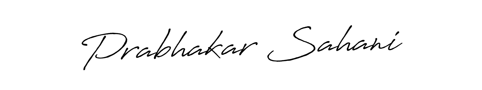 How to make Prabhakar Sahani name signature. Use Antro_Vectra_Bolder style for creating short signs online. This is the latest handwritten sign. Prabhakar Sahani signature style 7 images and pictures png