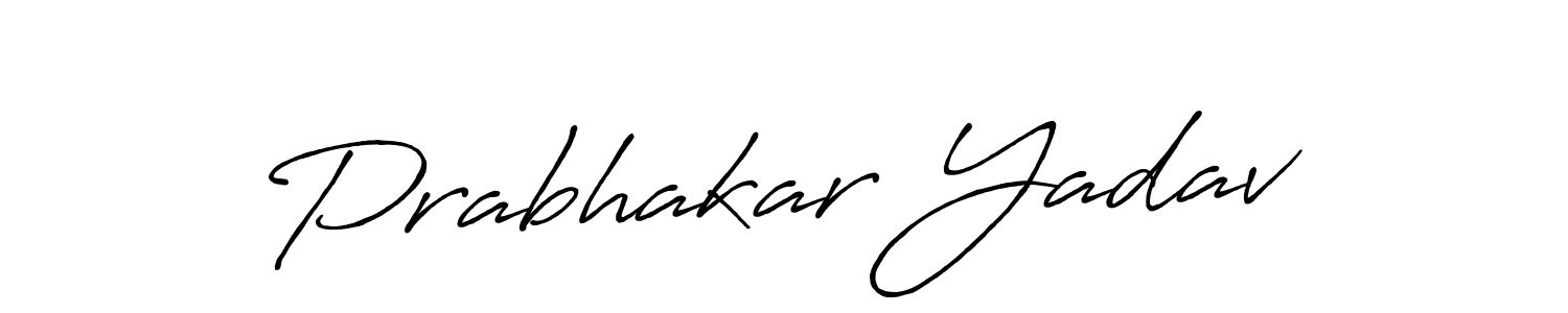 Antro_Vectra_Bolder is a professional signature style that is perfect for those who want to add a touch of class to their signature. It is also a great choice for those who want to make their signature more unique. Get Prabhakar Yadav name to fancy signature for free. Prabhakar Yadav signature style 7 images and pictures png