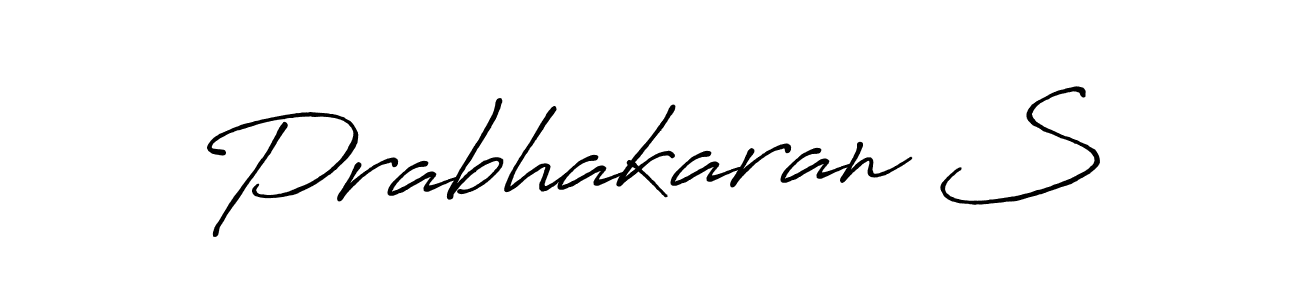 How to make Prabhakaran S name signature. Use Antro_Vectra_Bolder style for creating short signs online. This is the latest handwritten sign. Prabhakaran S signature style 7 images and pictures png