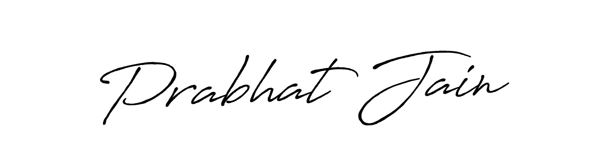 How to make Prabhat Jain name signature. Use Antro_Vectra_Bolder style for creating short signs online. This is the latest handwritten sign. Prabhat Jain signature style 7 images and pictures png