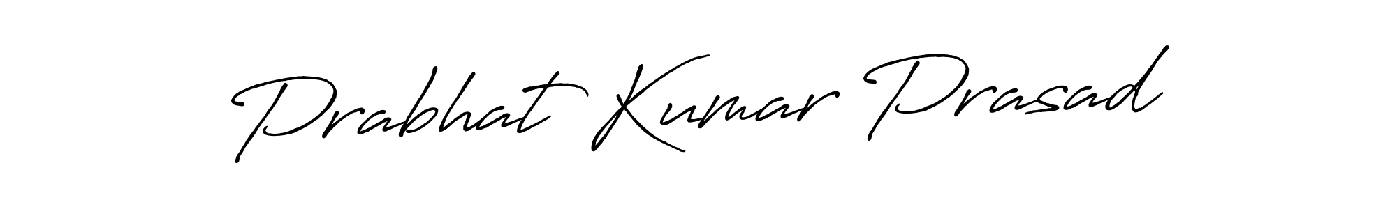 Create a beautiful signature design for name Prabhat Kumar Prasad. With this signature (Antro_Vectra_Bolder) fonts, you can make a handwritten signature for free. Prabhat Kumar Prasad signature style 7 images and pictures png