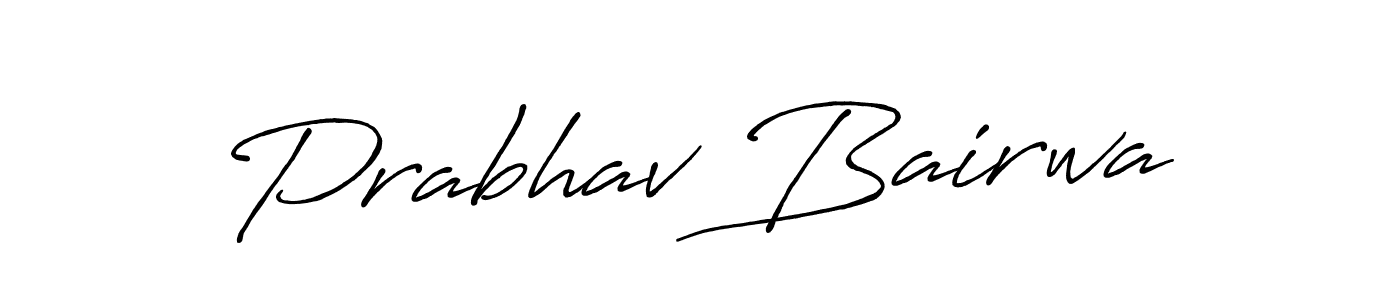 Create a beautiful signature design for name Prabhav Bairwa. With this signature (Antro_Vectra_Bolder) fonts, you can make a handwritten signature for free. Prabhav Bairwa signature style 7 images and pictures png